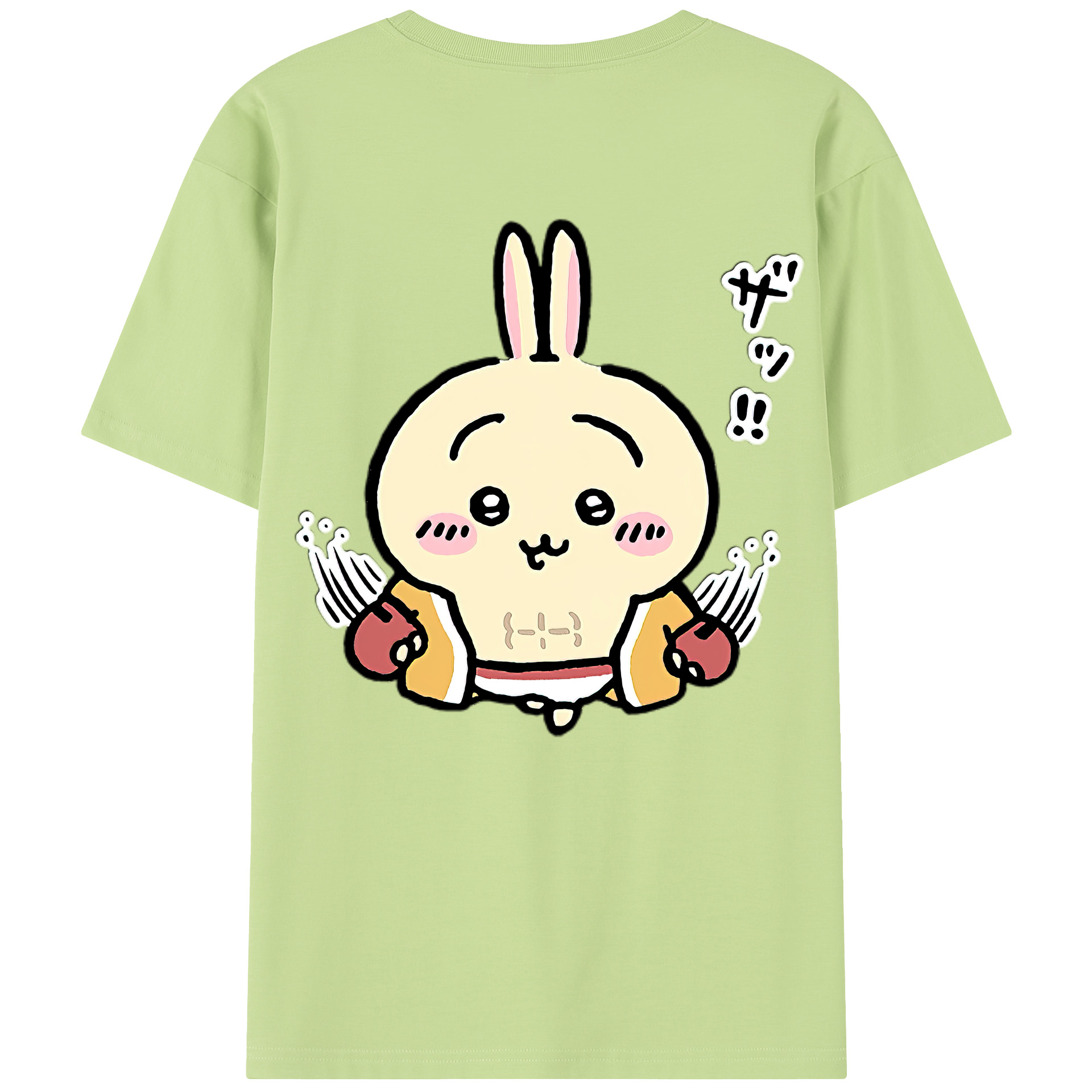 （画像用） ちいかわ うさぎ Chii-kawa usagi 綿100％半袖Tシャツ（背面プリント）